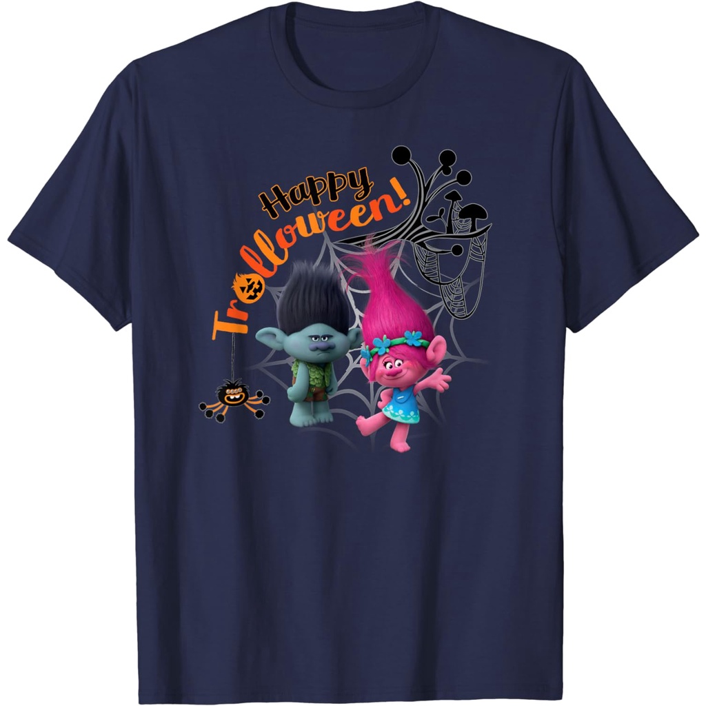 เสื้อยืดผ้าฝ้าย พิมพ์ลาย DreamWorks Trolls Happy Halloween สําหรับผู้ชาย ไซซ์ 4XL 5XL 6XL