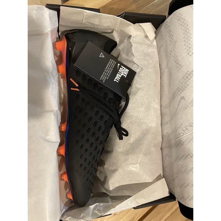 nike Kasut Bola Sepak Phantom Ultra Venom Hypervenom Mercurial Black/Orange 12 FG DV6244-008 Soccer