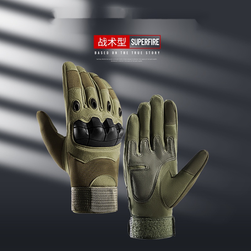 ถุงมือยุทธวิธี ผู้ชาย นิ่ม ป้องกันนิ้วยาว ฝึกกีฬา หน้าจอสัมผัส กันลื่น ทหารกลางแจ้ง
