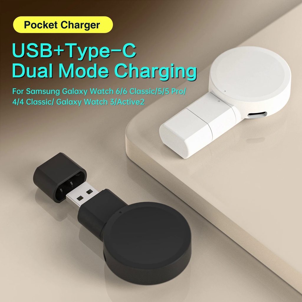 ชาร์จ USB แบบพกพาสําหรับ Galaxy Watch 4 Classic Type C แท่นชาร์จสําหรับ Samsung Galaxy Watch 5 Pro/5