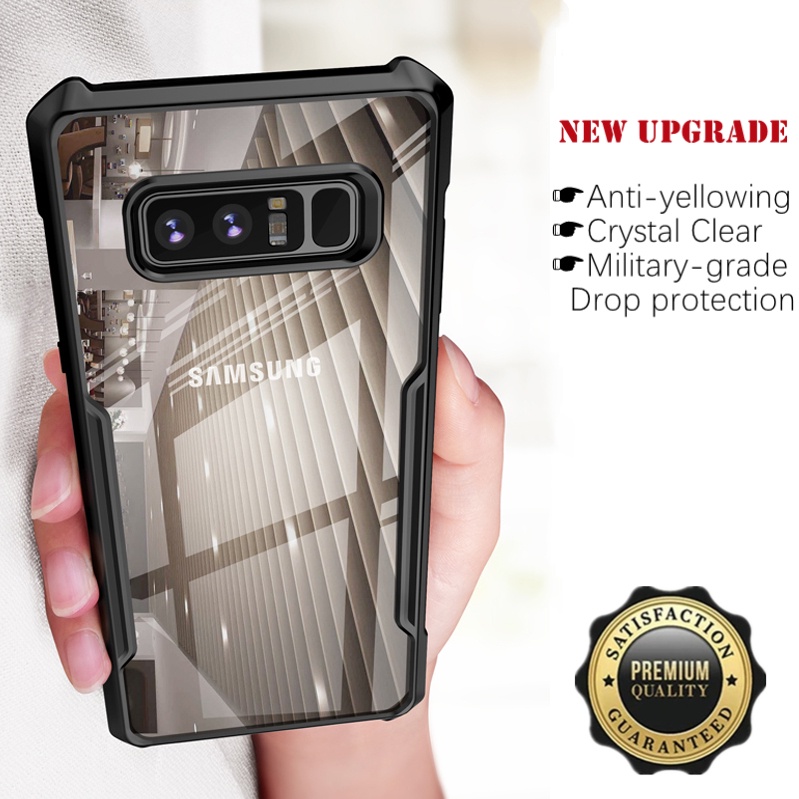 สําหรับ Samsung Galaxy Note 8 6.3 นิ้ว SM-N950F N950FD บาง อะคริลิคใส เคสด้านหลัง พร้อมมุมเสริม นิ่ม TPU กันชน กรอบ