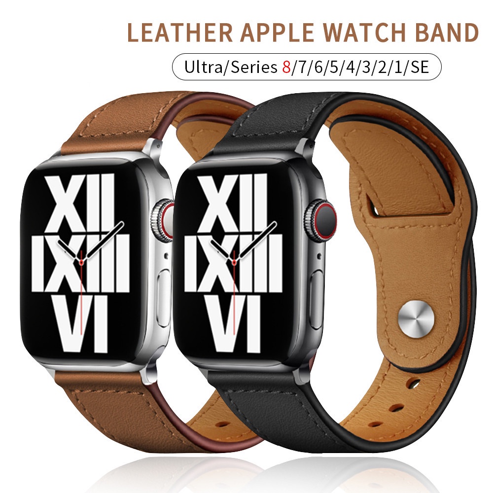 สายนาฬิกาข้อมือหนัง PU นิ่ม สําหรับ Apple Watch Band 44 มม. 45 มม. 38 มม. 40 มม. 41 มม. 42 มม. 49 มม. iWatch Series 9 Ultra 8 7 SE 6 5 4 3 Correa