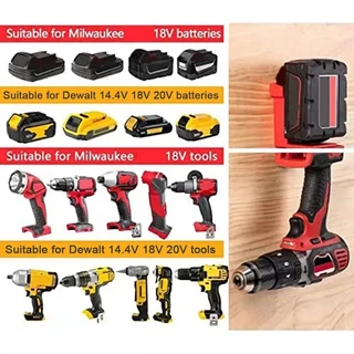 1 PC เครื่องมือสำหรับ DeWalt Milwaukee/DEWALT/Milwaukee 18V 20V แบตเตอรี่ฐานผู้ถือ ที่เก็บของแบบติดผนังแบบคงที่วงเล็บ