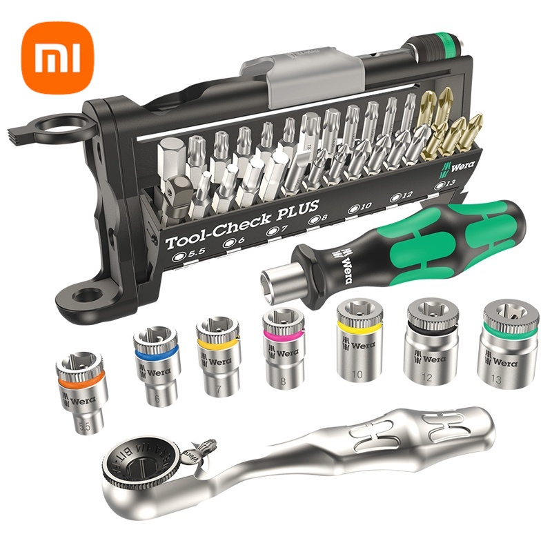 สําหรับ Xiaomi WERA 05056490001 Tool-check Plus Slotted Ratcheting ไขควง 1/4 "หัว 39 ชิ้น 27 RA MULT