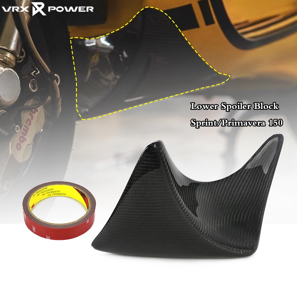 บล็อกสปอยเลอร์ คาร์บอนไฟเบอร์ ของแท้ ดัดแปลง อุปกรณ์เสริม สําหรับรถจักรยานยนต์ Vespa Sprint Primavera 150
