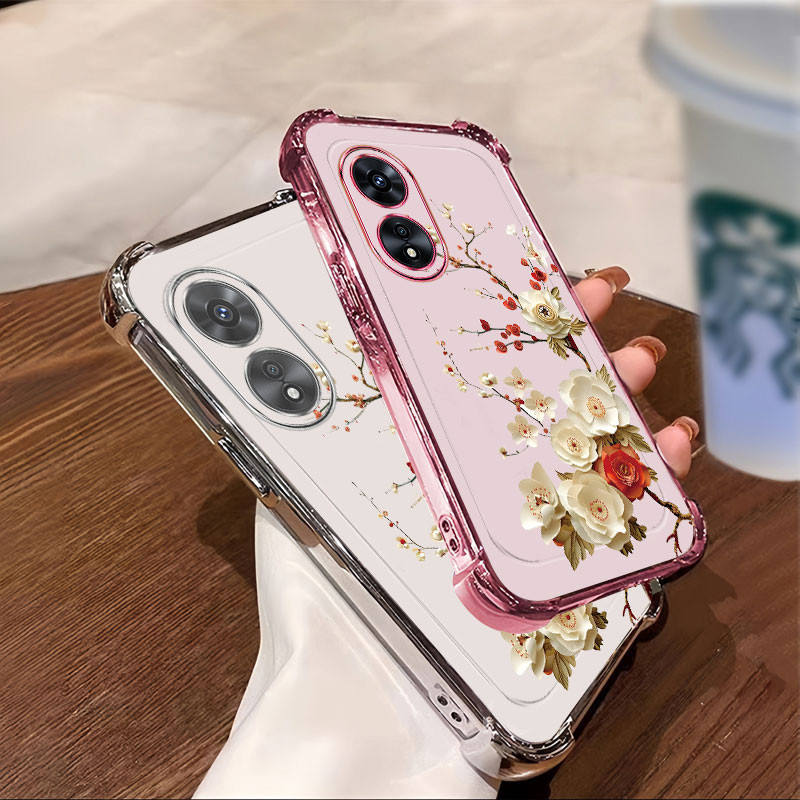 ปลอก OPPO A17 A17K A18 A38 A58 A78 4G 5G A98 A97 เคสโทรศัพท์ 2025 ใหม่ซิลิโคนสี่มุมป้องกัน SJMH