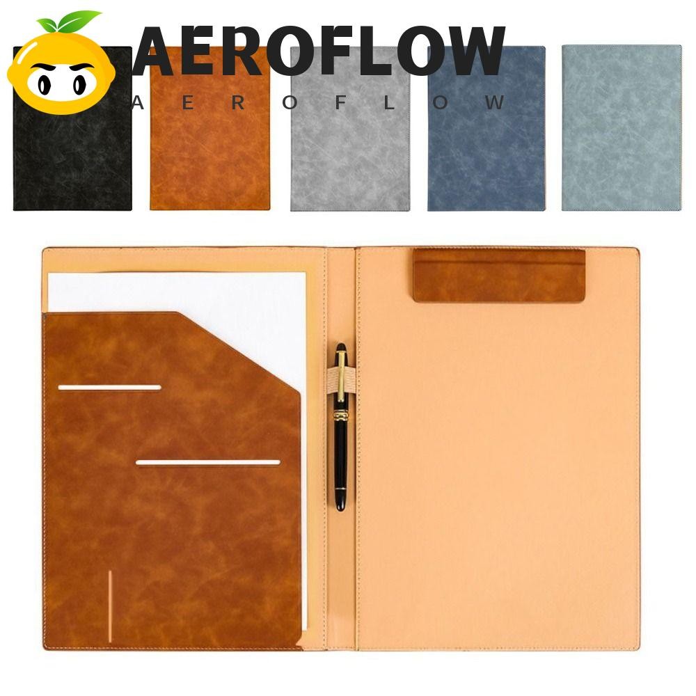 Aeroflow โฟลเดอร์ประชุม, โฟลเดอร์แฟ้ม A4 มัลติฟังก์ชั่น, หนัง PU ทนทานแบบใช้ซ้ําได้ Magnetic Attraction Portfolio ที่ใส่คลิปบอร์ดการประชุม