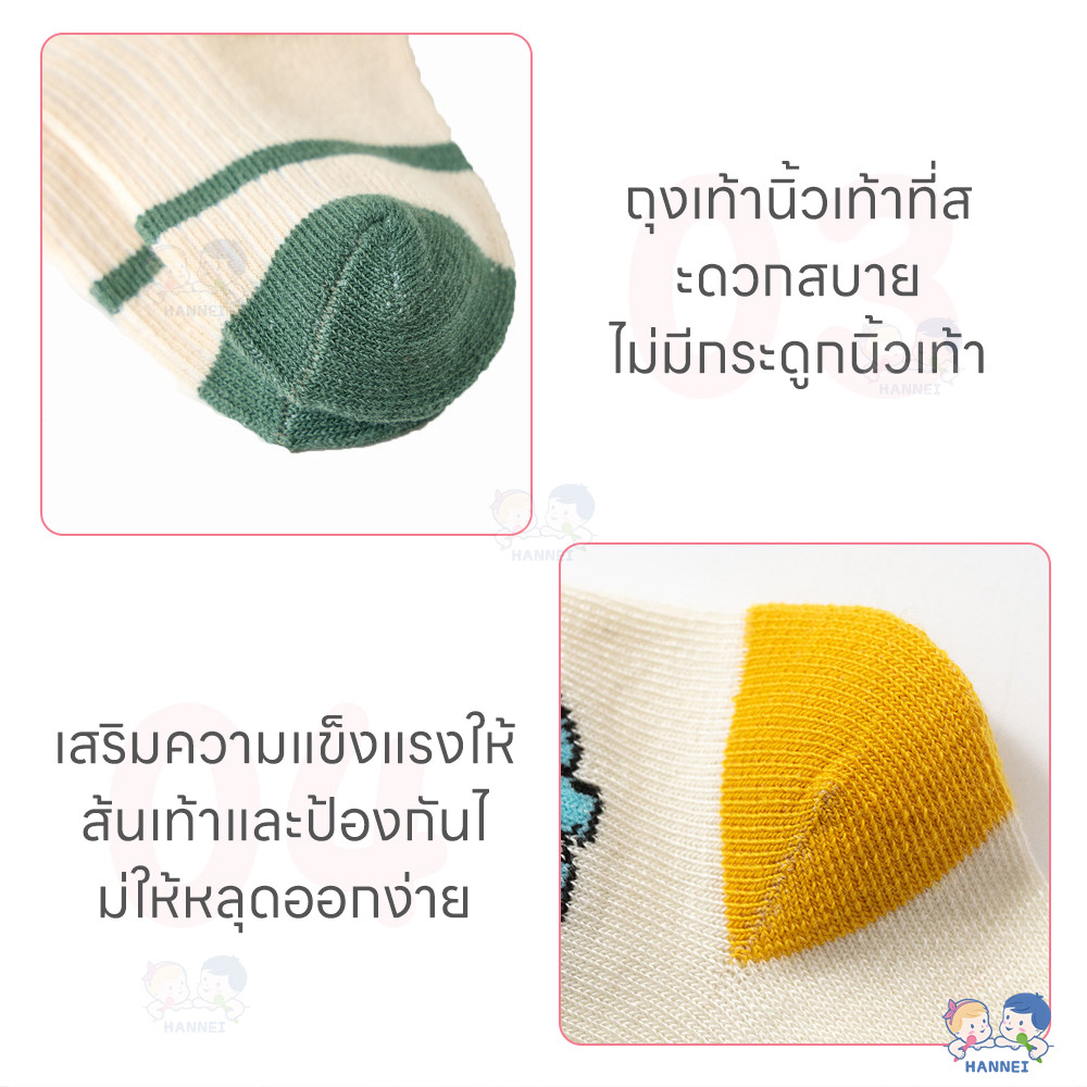 HANNEI 5 คู่/ชุด ถุงเท้าเด็ก ถุงเท้าทารก ไม่ขุยง่าย เหมาะสำหรับเด็ก 0-3 ปี เซตถุงเท้า นุ่มสบาย ถุฃเท้าเด็ก - รูปที่ 7