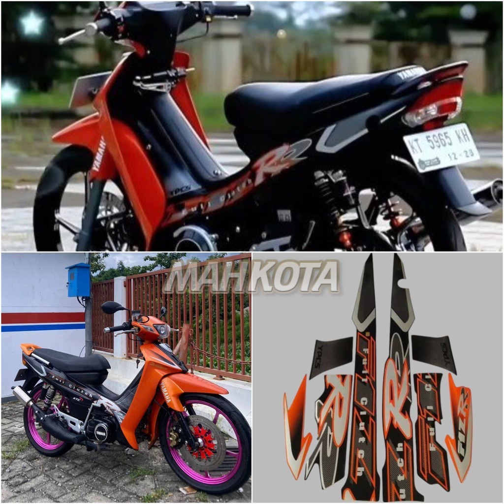 Striping Sticker Polet Motorcycle List Yamaha F1ZR fizr fiz r f1 zr 2001 สีดําสีส้มรายการร่างกาย