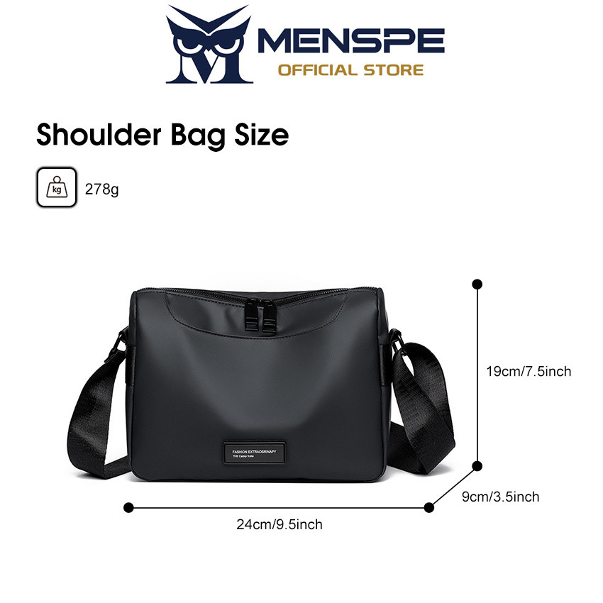 Menspe Mens กระเป๋าสะพาย Simple Cross Body กระเป๋า Casual น้ําหนักเบา Messenger กระเป๋าโทรศัพท์ขนาดใหญ่ความจุกันน้ํา Leisure Sport Street กระเป๋า