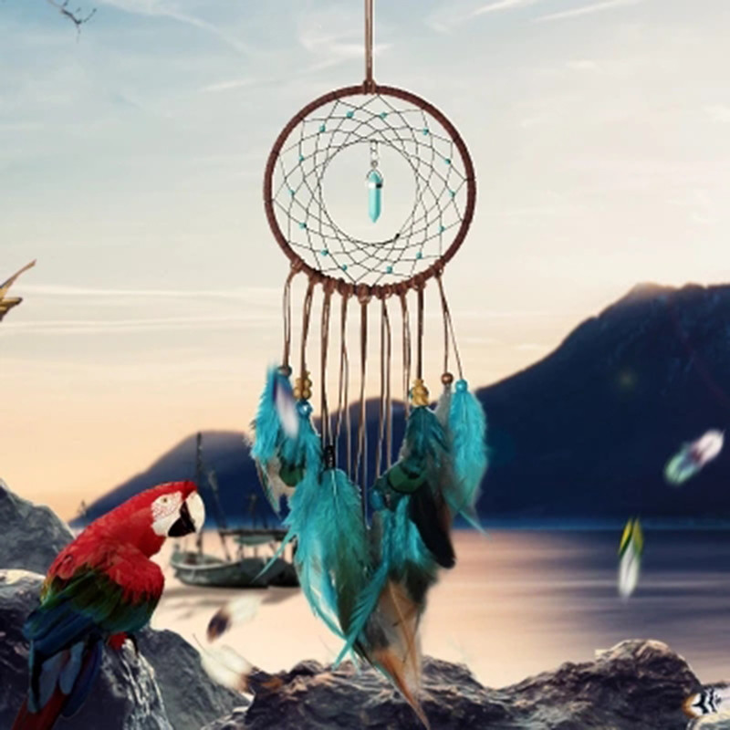 ขนาดใหญ่ Dream Catcher Feather Wall รถบ้านแขวนเครื่องประดับตกแต่ง ☆Atoz365mall