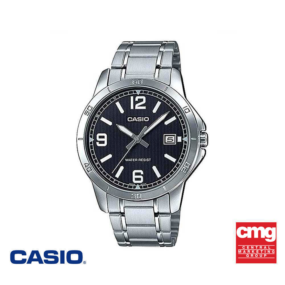 CASIO นาฬิกาข้อมือผู้ชาย CASIO รุ่น MTP-V004D-1B2UDF วัสดุสเตนเลสสตีล สีดำ