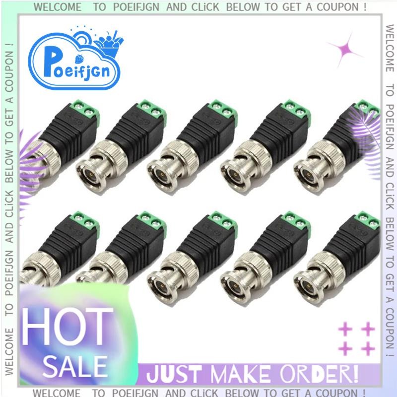 10 ชิ้นชายโลหะ BNC Connector พร้อม DC Connector ปลั๊กสกรู Terminal UTP วิดีโอ Balun สําหรับกล้องวงจร