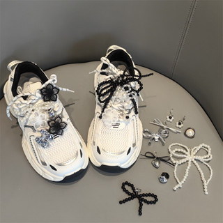 บัลเล่ต์มุกดอกไม้รองเท้าหัวเข็มขัดโบว์รองเท้าดอกไม้ตกแต่งรอง…