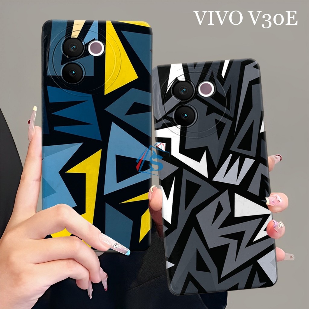 HP [SHARK CASE] Softcase VIVO V30E 5G 2024 NEWEST Abstract Striped Motif - เคส Vivo V30E - เคส Vivo 