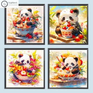 [Highbest.th] ภาพวาดปักเพชร ทรงกลม ลายแพนด้า AI 5D DIY สําหรับตกแต่งบ้าน