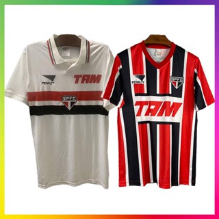 ☫ ♕ ◄ เสื้อกีฬาแขนสั้น ลายทีมชาติฟุตบอล Sao Paulo 1993 ชุดเหย้า สไตล์เรโทร