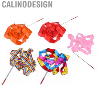 Calinodesign Dance Ribbons  Gymnastics Streamers 4m Good Toughness Metal Buckle Flexible Rotation  Slip Handle for Training