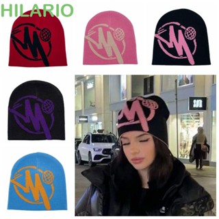 Hilario หมวกบีนนี่ ผ้าถัก ลายตัวอักษร Minus Two Beanie Y2k สไตล์ฮิปฮอป ฮาราจูกุ