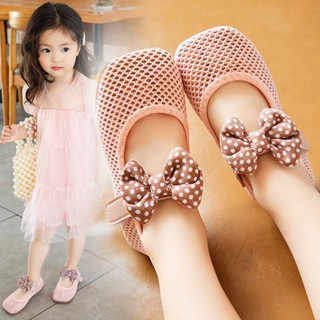 Shopkeepers selection# girls sandals non-slip 2023 Summer new mesh bow soft bottom breathable sandals girls princess shoes 9.12N