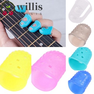 Willis ถุงมือยางซิลิโคน กันลื่น สีพื้น สําหรับเล่นกีตาร์ 4 ชิ้น ต่อชุด