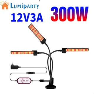 Lumiparty โคมไฟ Led 3 หัว พับได้ สําหรับปลูกพืชในร่ม