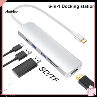 [Sy] 6-in-1 ฮับ Usb-c พร้อมการ์ดรีดเดอร์ 4k Hdmi Usb 3.0 Sd/tf และ 100w Pd อุปกรณ์เสริม สําหรับแล็ปท็อป