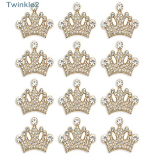 Twinkle มงกุฎ ประดับเพชรเทียม แฮนด์เมด สีทอง ขนาด 0.98 * 1.26 นิ้ว สําหรับตกแต่งบ้าน ปาร์ตี้ 24 ชิ้น