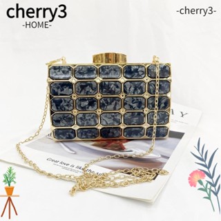 Cherry3 กระเป๋าสะพายไหล่ ทรงคลัทช์ ทรงสี่เหลี่ยม หรูหรา สําหรับสตรี เหมาะกับงานปาร์ตี้ งานแต่งงาน