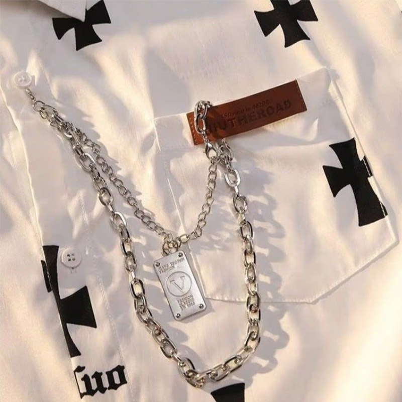 เสื้อเชิ้ตแขนยาว พิมพ์ลาย แฟชั่นฤดูใบไม้ผลิ และฤดูใบไม้ร่วง สําหรับผู้ชาย