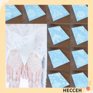 Hecceh สติกเกอร์รอยสักเฮนน่า กันน้ํา สีขาว สีดํา สําหรับงานแต่งงาน ปาร์ตี้ ฤดูร้อน