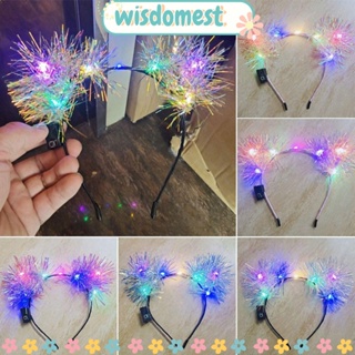 Wisdomest พวงหรีด LED สีเรืองแสง สําหรับผู้หญิง งานแต่งงาน คริสต์มาส ที่คาดผม