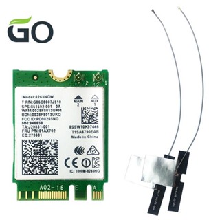 การ์ดเครือข่าย 2.4GHz-5GHz Dual-Band AC8265 พร้อมเสาอากาศ IPEX4 สําหรับ Jetson Nano