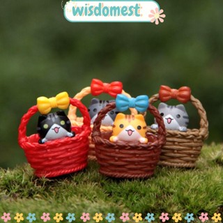 Wisdomest ตะกร้าบอนไซ รูปแมว DIY สําหรับตกแต่งสวนบอนไซ 4 ชิ้น