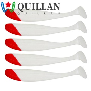 Quillan เหยื่อตกปลา รูปตัว T นิ่ม สีแดง หัวขาว 10 ชิ้น