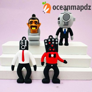 Oceanmapdz พวงกุญแจ PVC ลายการ์ตูนอนิเมะ Toilet Man Skibidi Bop Bop Tv Man Camara Man Skibidi Bop KeyChians น่ารัก สําหรับของขวัญ