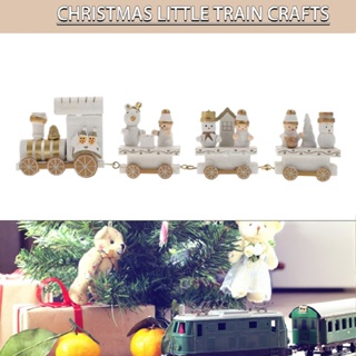 Christmas Wooden Train Ornament Mini Train Decor for Holiday Tabletop Decoration