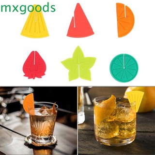 Mxgoods ป้ายแท็กซิลิโคน รูปผลไม้ ใช้ซ้ําได้ สําหรับมาร์กเกอร์แก้วไวน์