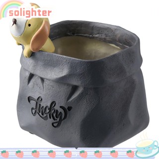 Solighter ที่วางปากกาเรซิ่น สีเทา อุปกรณ์เสริม สําหรับตกแต่งบ้าน