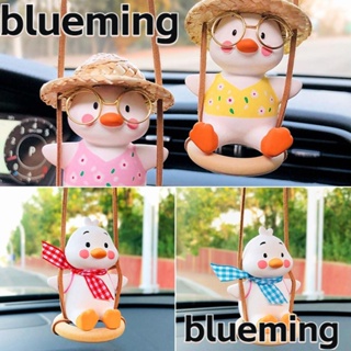 Blueming2 จี้ห้อยหมวกฟาง รูปเป็ดยิปซั่ม สําหรับแขวนในรถยนต์