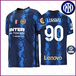 เสื้อกีฬาแขนสั้น ลายทีมชาติฟุตบอล NP2 2021-2022 Inter Milan No.90 Lukaku ชุดเหย้า สําหรับผู้ชาย และผู้หญิง PN2