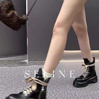 SELINE  แฟชั่นรองเท้า บูท รองเท้าบูทยาว ไซส์ใหญ่ รองเท้า boots นุ่ม ธรรมชาติ แบบ พก พา ด้านล่างกันลื่น  สไตล์เกาหลี ทันสมัย ทันสมัย Chic B94F0RD 37Z230910