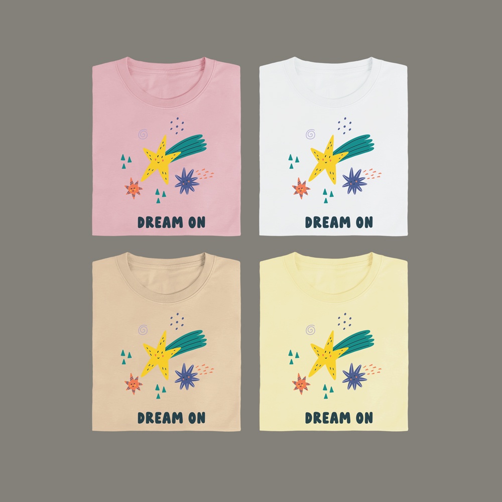 [S-5XL]Dream On เสื้อยืด T-shirt Unisex Cotton 100%
