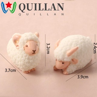 Quillan โมเดลตุ๊กตาแกะจําลอง ขนาดเล็ก สีขาว สําหรับตกแต่งบ้านตุ๊กตา