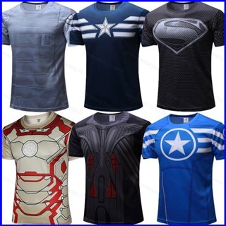 เสื้อยืดแขนสั้น พิมพ์ลายมาร์เวล ไอรอนแมน ซูเปอร์แมน GP1 The Avengers พลัสไซซ์ แฟชั่นสําหรับผู้ชาย PG1