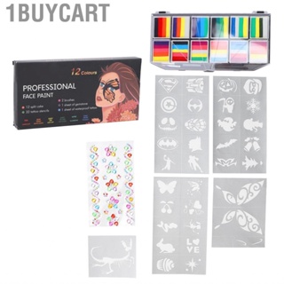 1buycart Face Paint Kit  12 Colors Painting Pigment Multi Purpose for Beauty Salon Home Children Adults