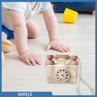 [Dolity1] ของเล่นโทรศัพท์มือถือไม้ เพื่อการเรียนรู้ สําหรับเด็กผู้ชาย และเด็กผู้หญิง