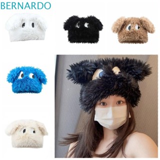 Bernardo หมวกบีนนี่ ผ้ากํามะหยี่ขนนิ่ม แบบหนา ป้องกันหู ขนาดใหญ่ สีพื้น แฟชั่นฤดูหนาว สําหรับสัตว์เลี้ยง สุนัข