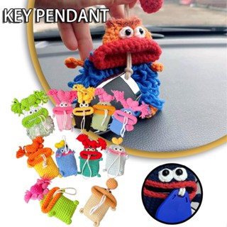 Cute Big Mouth Monster Hand Knitted Crochet Key Case Cover Holder Decor Gift