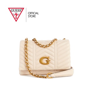 GUESS กระเป๋าสะพายผู้หญิง รุ่น QB897678 LOVIDE MINI CONVERTBL XBDY FLP สีขาว